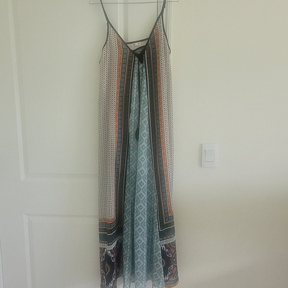 ***Sale***Bohemian Maxi Dress with Geometric Patterns - Picture 1 of 15